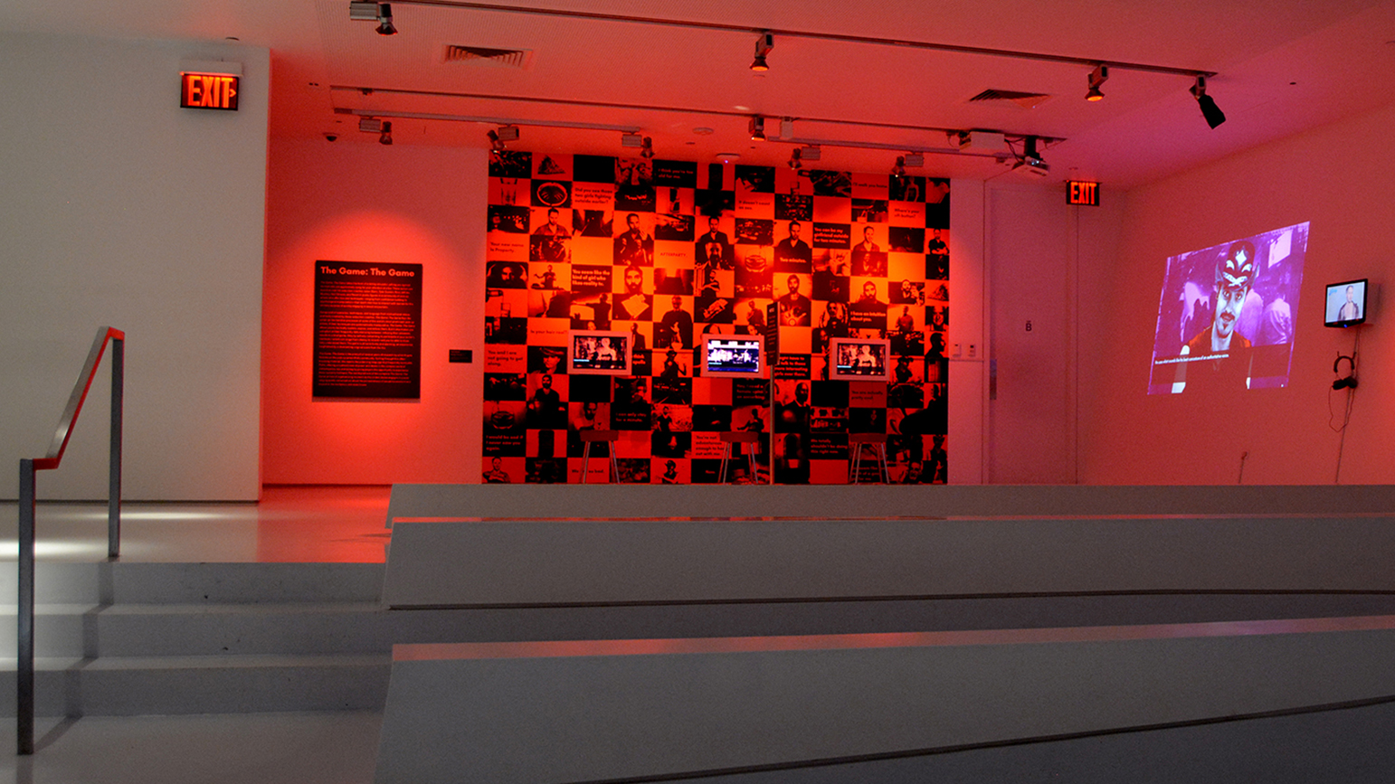 Angela Washko's "The Game: The Game" installed at the Museum of the Moving Image