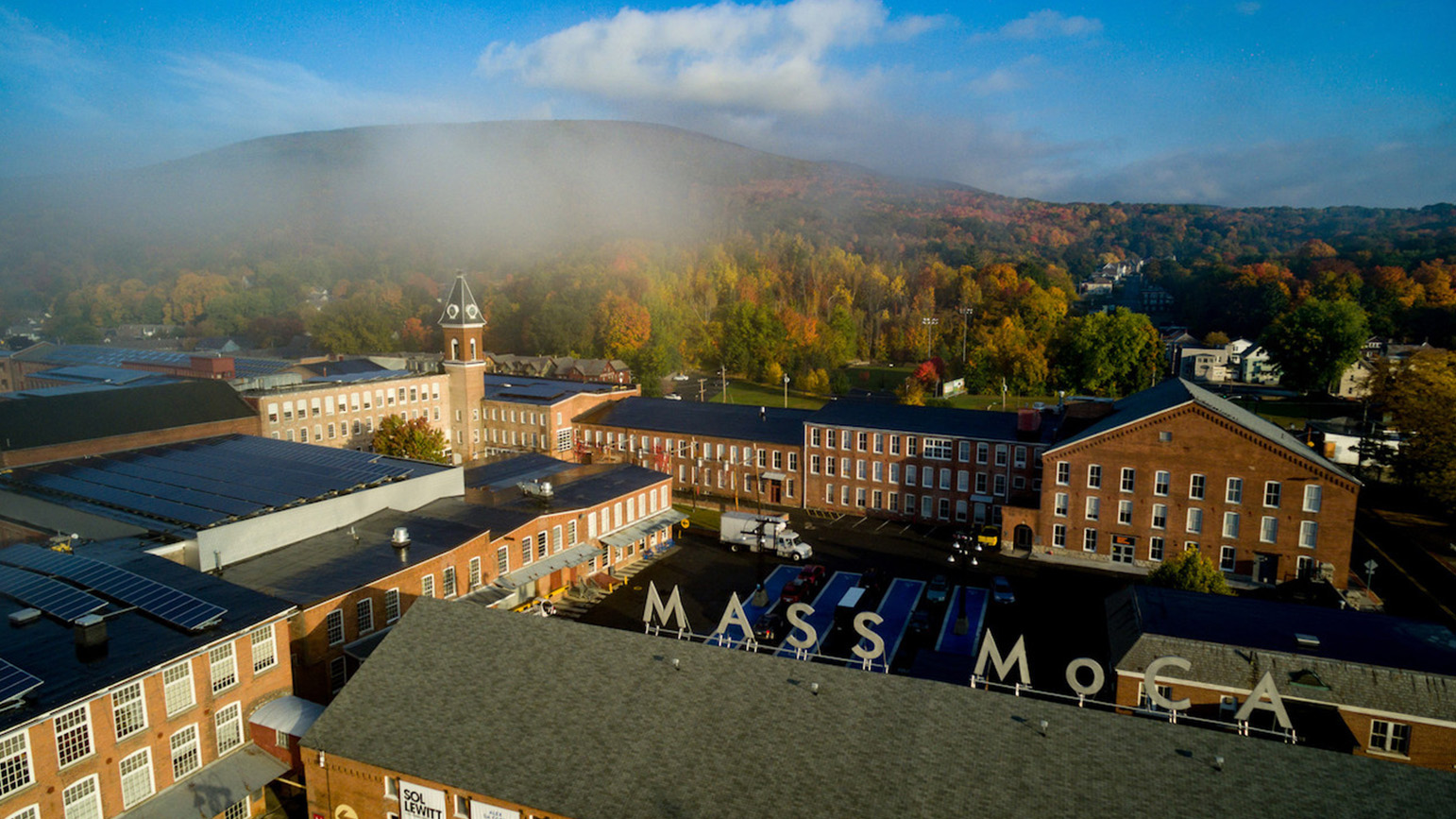 Aerial view of the Mass MoCA campus