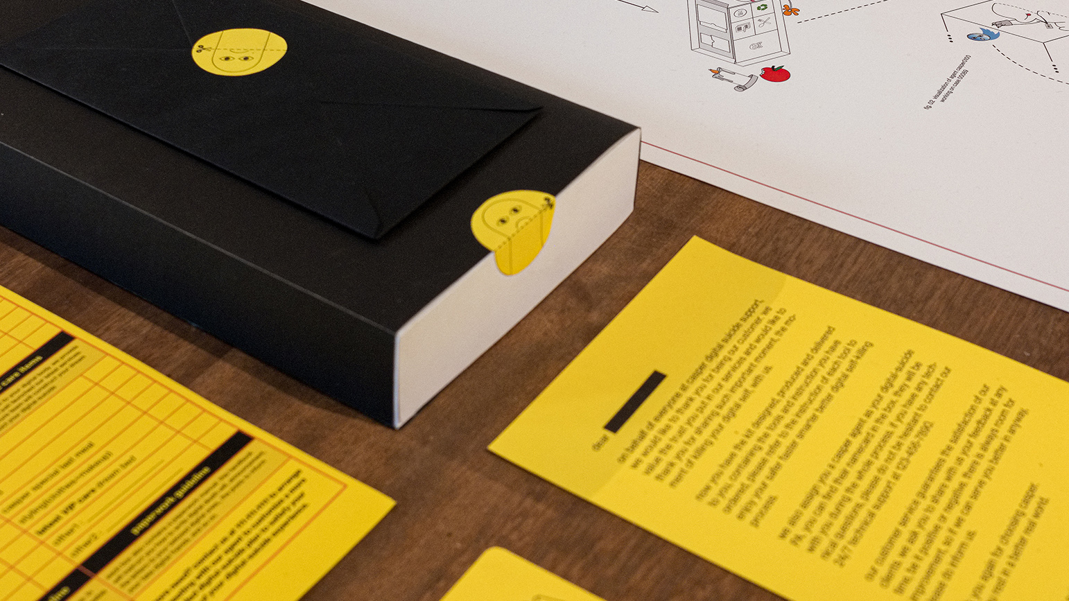 Image of books and papers on a table arranged neatly