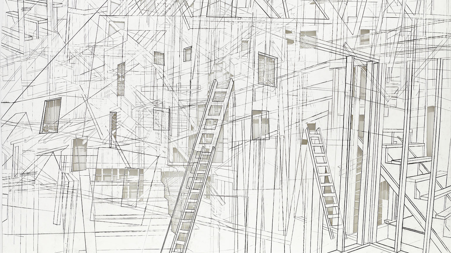 Drawing of a construction site from multiple simultaneous angles