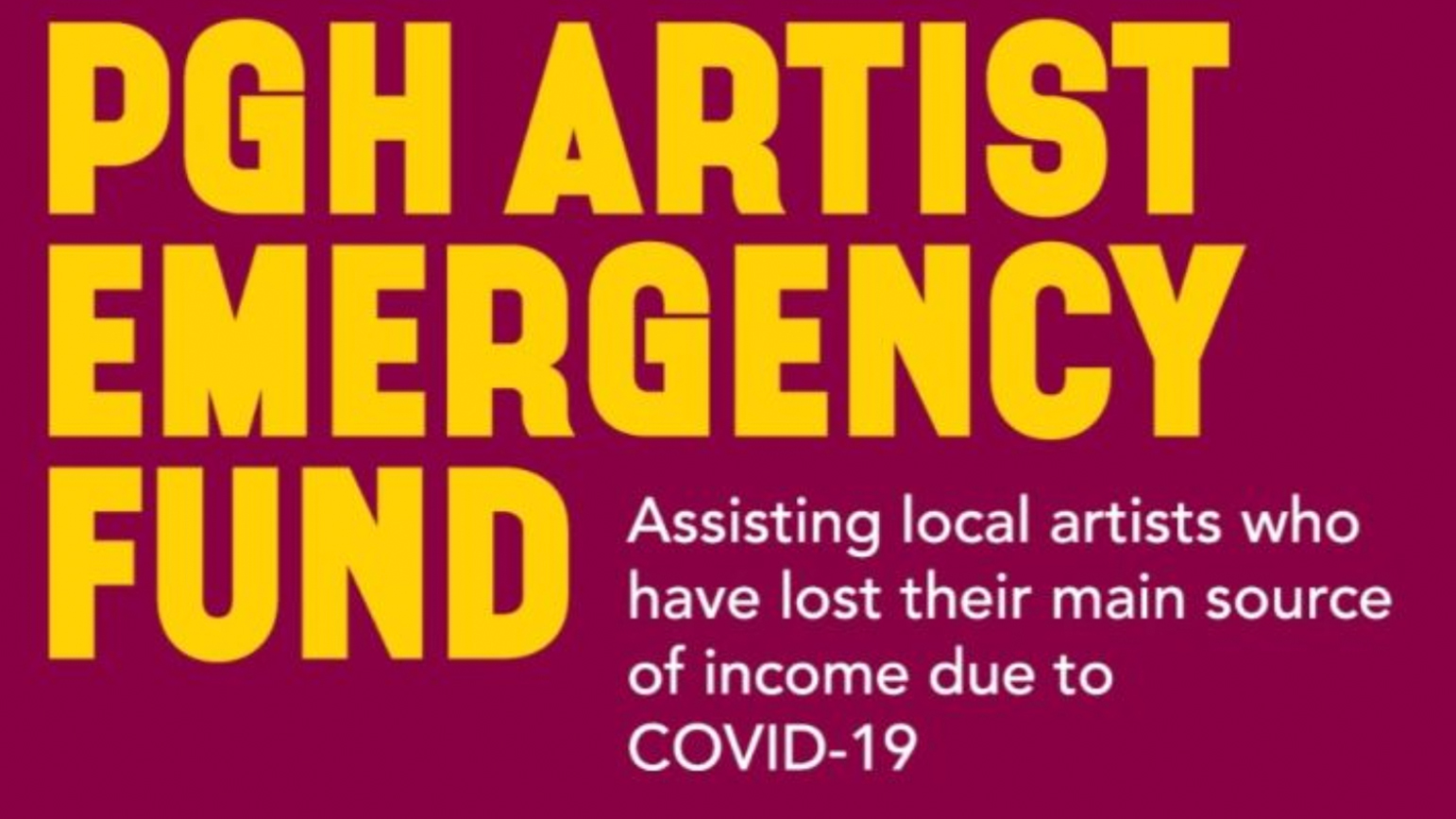 Graphic with the text "PGH Artist Emergency Fund"